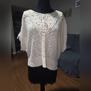 Cream Crochet Women's Blouse